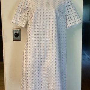 Banana Republic White Geometric Shift Dress Sz 10